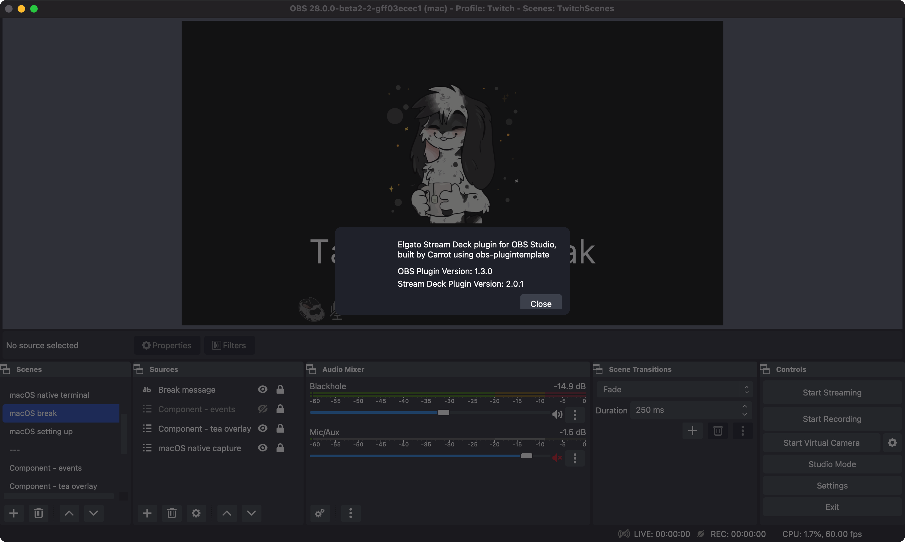 OBS 28 with a working Stream Deck plugin
